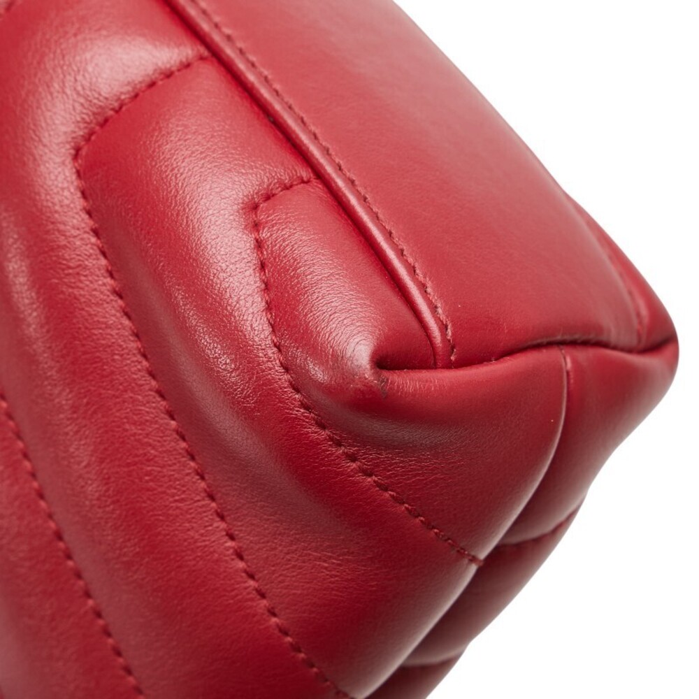 Saint Laurent YSL Logo Lulu Toy Bag Shoulder Wine Red Red Leather - Picture 6 of 9